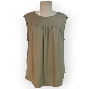 Ruched Crew Neck Waffle Knit Blouse